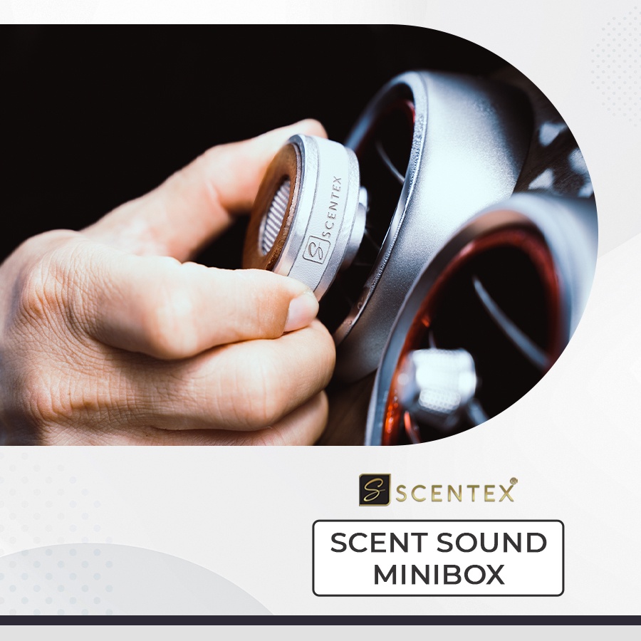 Nước hoa xe hơi cao cấp Scent Sound Mini, khử mùi chống say hiệu quả, tặng kèm tinh dầu, Thương hiệu Scentex