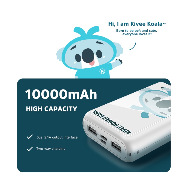 [Mã BMLT35 giảm đến 35K đơn 99K] Sạc Dự Phòng BASIKE PI52 10000mAh Đầu ra USB kép di động nhỏ 2.1A cho iOS và Android