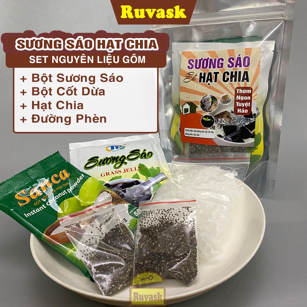 Set Chè Dưỡng Nhan Tuyết Yến Chè Khúc Bạch, Chè Bưởi, Sâm Bổ Lượng Sương Sa Sương Sáo - Set Nguyên Liệu Đồ Ăn Vặt Ruvask