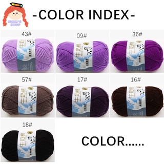 Cuộn Len Đan Móc Áo Sweater Thủ Công Diy Làm Quà Tặng Chất Liệu Cotton Sữa Dòng Màu Tím Màu Đen 5 Lớp