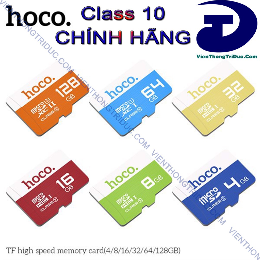 Thẻ Nhớ Micro SD Hoco Class 10 - Tốc Độ 90MB /Giây - 4Gb/8Gb/16Gb/32Gb/64Gb/128Gb Phù hợp Gắn Camera, điện thoại...