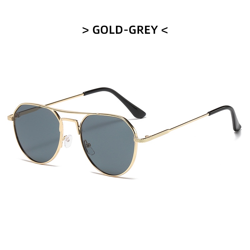 (YUZHU) Kính Mát Gọng Kim Loại Hình Oval Hai Màu Sắc Phong Cách INS Retro Thời Trang Unisex