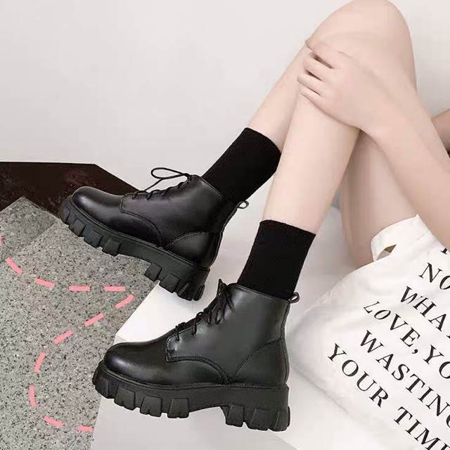 (Sẵn Lì 37 40 - Bóng 39 40 )✨Bốt Ulzzang cao cổ da PU chất lượng cao - ảnh thật cuối | BigBuy360 - bigbuy360.vn