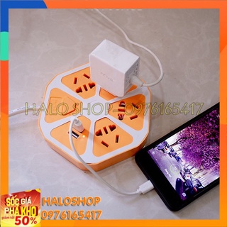 Ổ cắm điện hình trái cam có 2 cổng USB sạc điện thoại