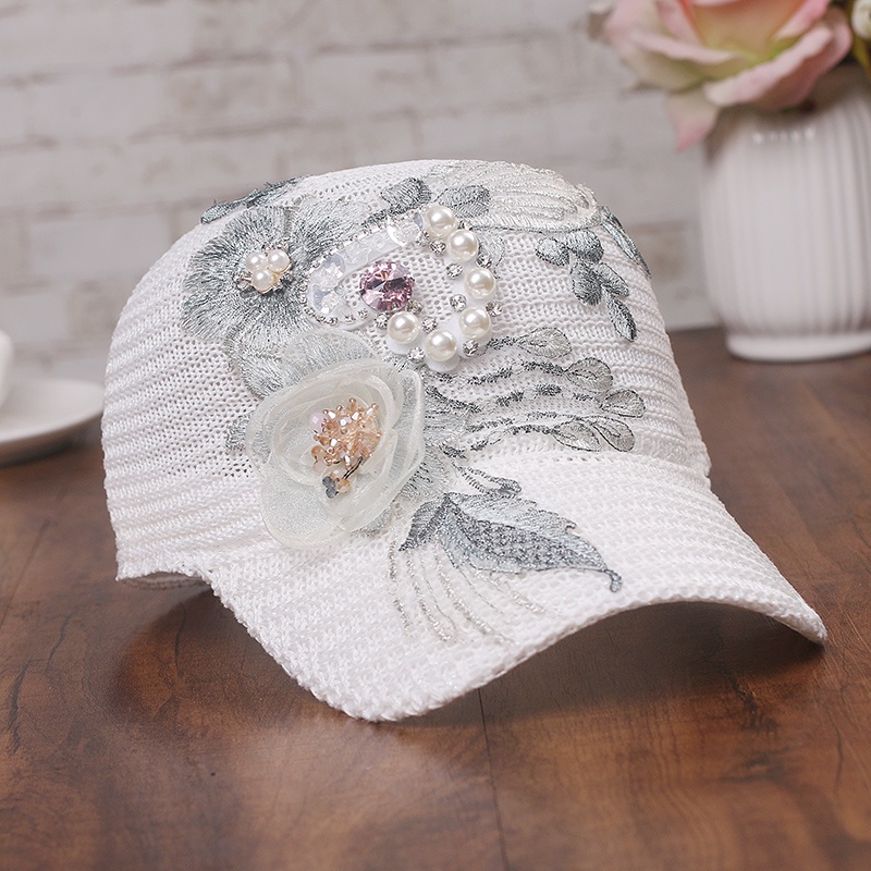 Mũ Lưỡi Trai Phối Ren Hoa Thoáng Khí Thời Trang Xuân Hè Phong Cách Hàn Quốc Mới