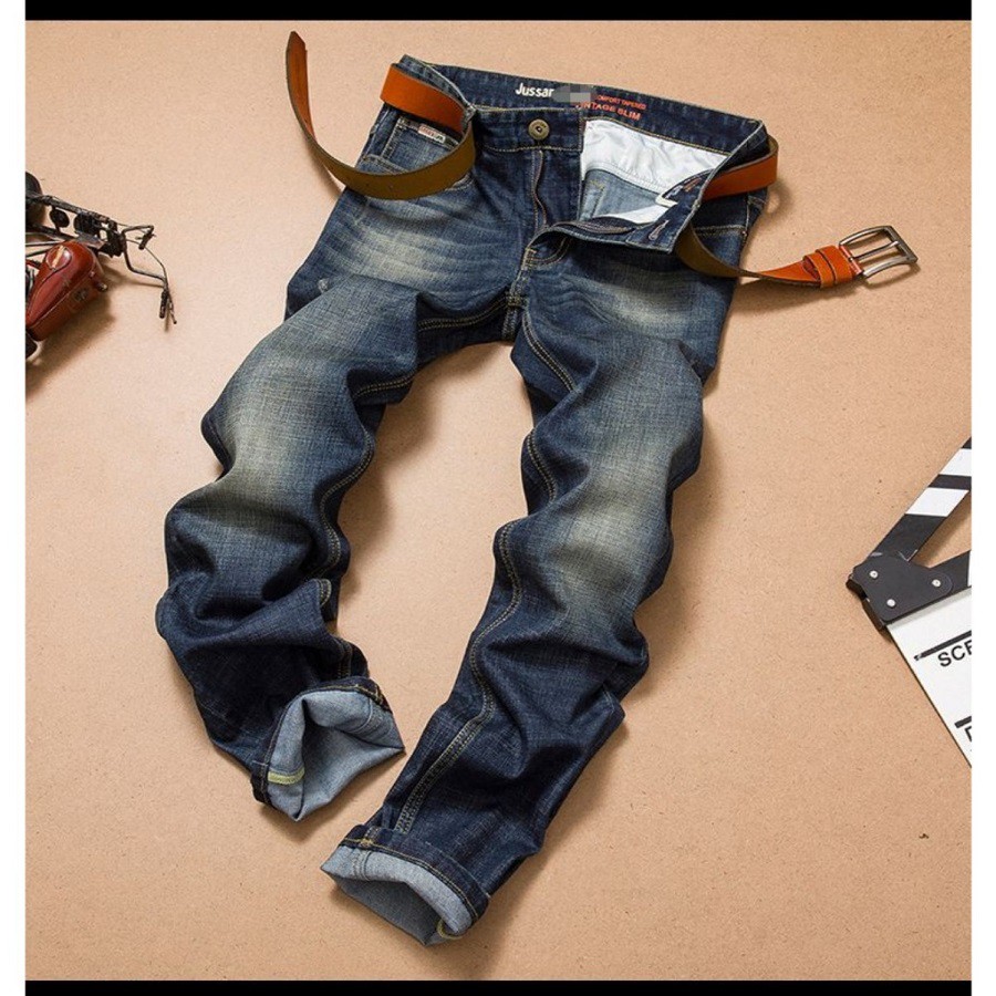 Quần Jeans Nam ống suông co giãn wax nhẹ phong cách trẻ trung