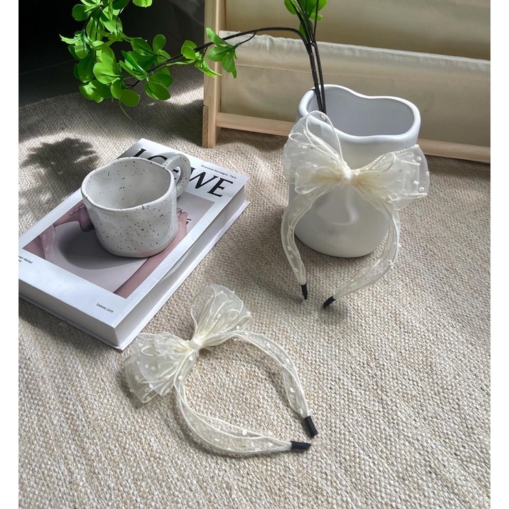 Cài tóc nơ bồng handmade hạt gạo em bé