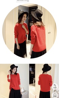 MS012 Áo len cổ tròn thắt nơ PhuLinhShop
