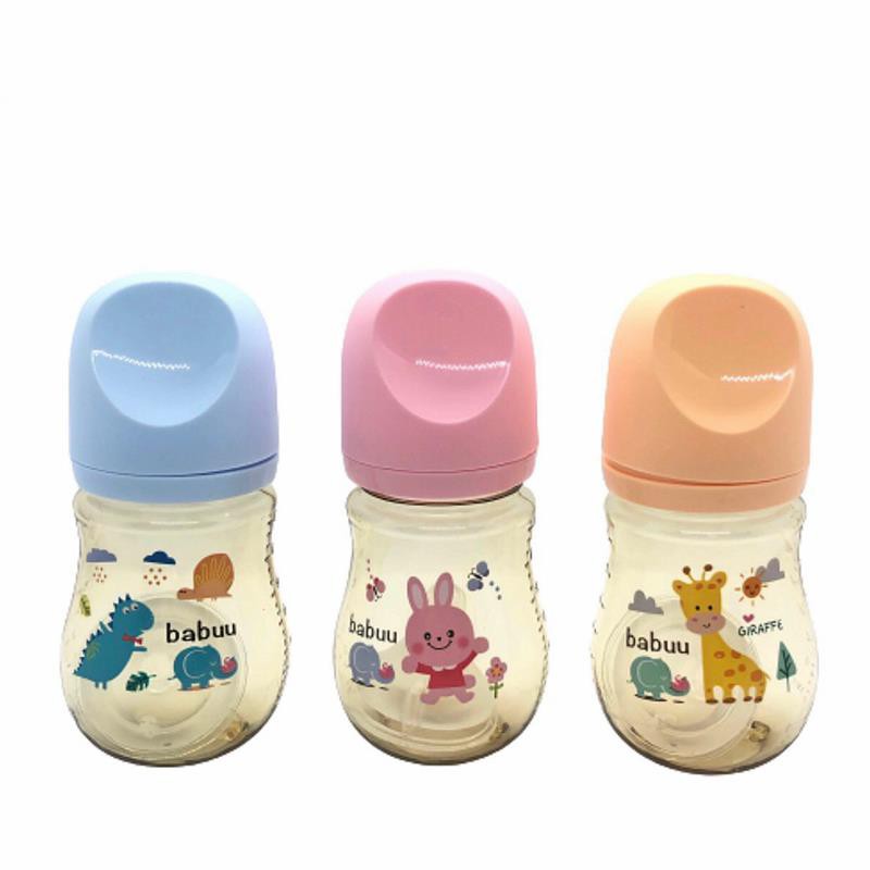 Bình sữa cổ rộng Babuu Baby ( 90ml,210ml,270ml ) nhựa PPSU (tặng kèm 1 núm ti thay thế)