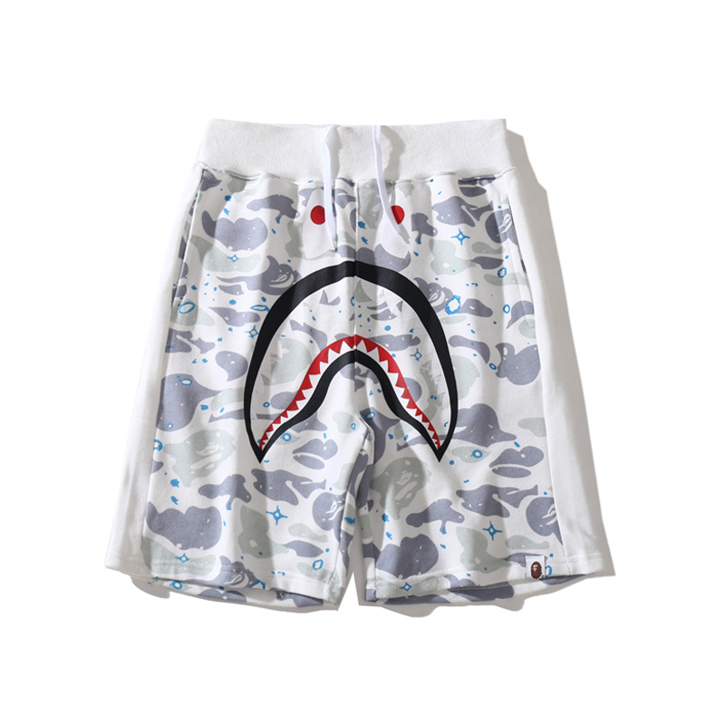 BAPE Shark Head Luminous Starry Shorts Black and White Shorts quần thời trang