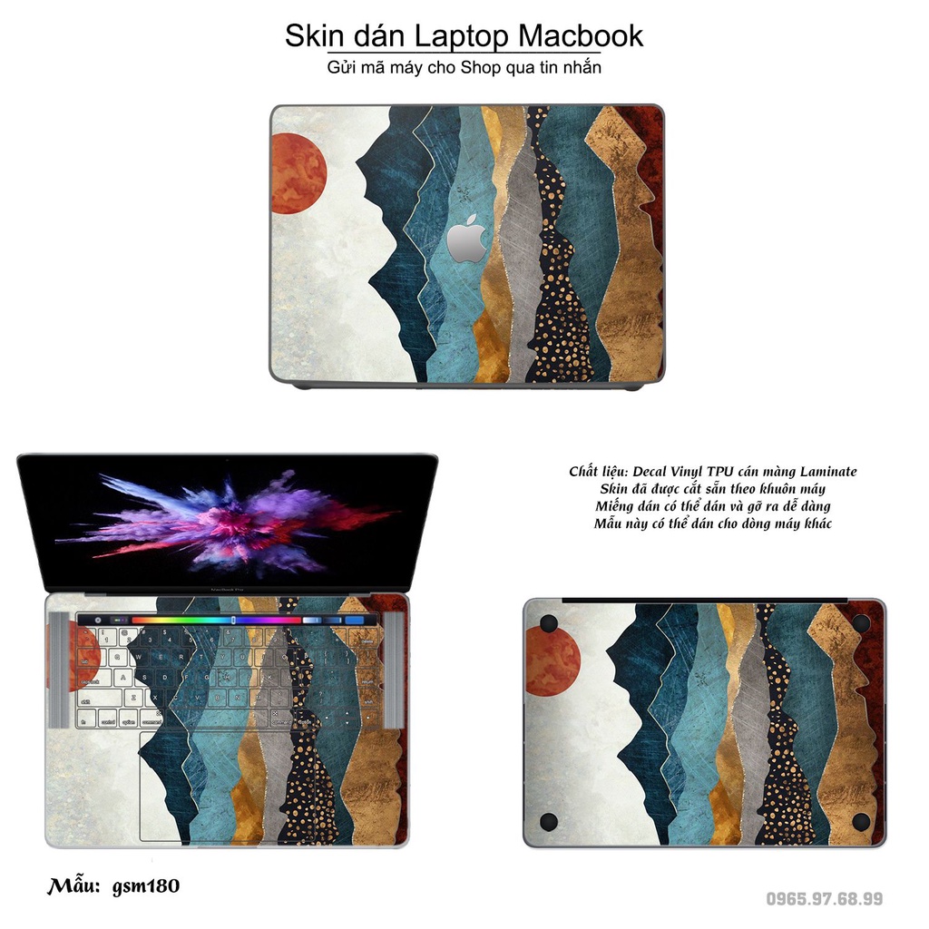 Skin dán Macbook mẫu sơn mài (đã cắt sẵn, inbox mã máy cho shop)