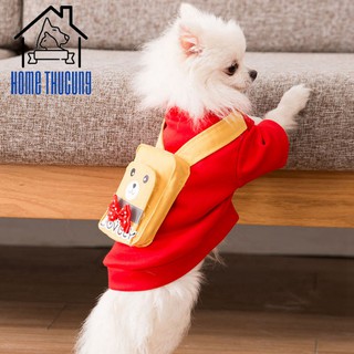 Áo Cotton Dày Cho Thú Cưng❤️ Quần Áo Có Balo Trên Lưng Cho Chó Mèo❤️ Thoáng Mát Họa Tiết ONG VÀNG,GẤU  Y0102