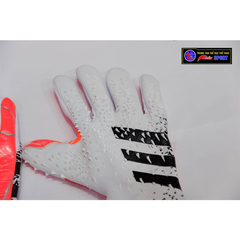 Găng tay thủ môn Predator Pro (không xương) - trắng cam(size8-9-10)