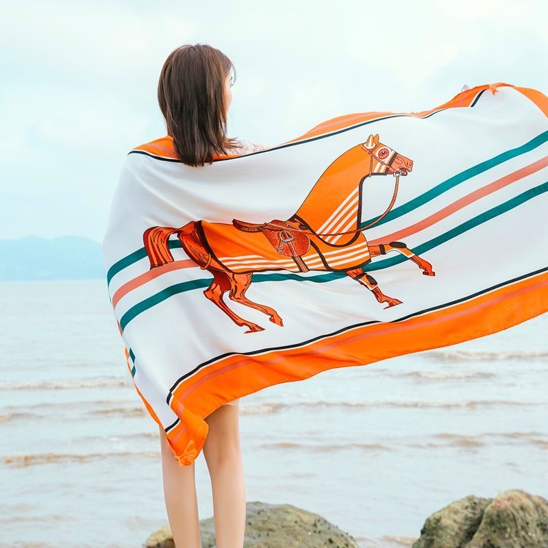 Khăn Choàng Lụa Dài Choàng Cổ Chống Nắng Đi Biển Thời Trang Xuân Hè Cho Nữ