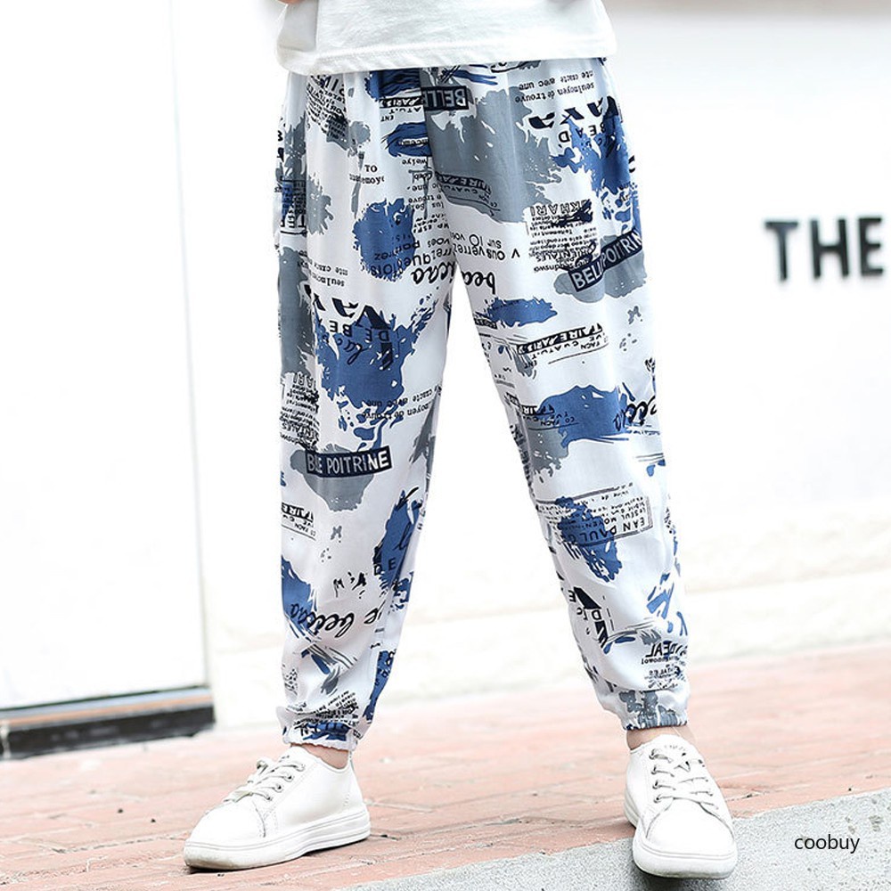 Quần dài thể thao chống muỗi in họa tiết thời trang cho bé