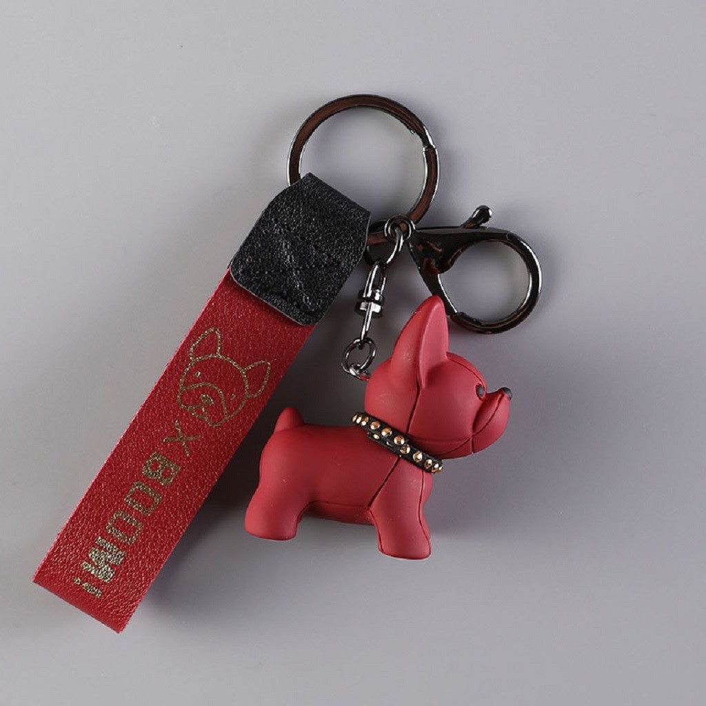 Móc Khóa Hình Chó Bull Xinh Xắn Cá Tính Plume Case