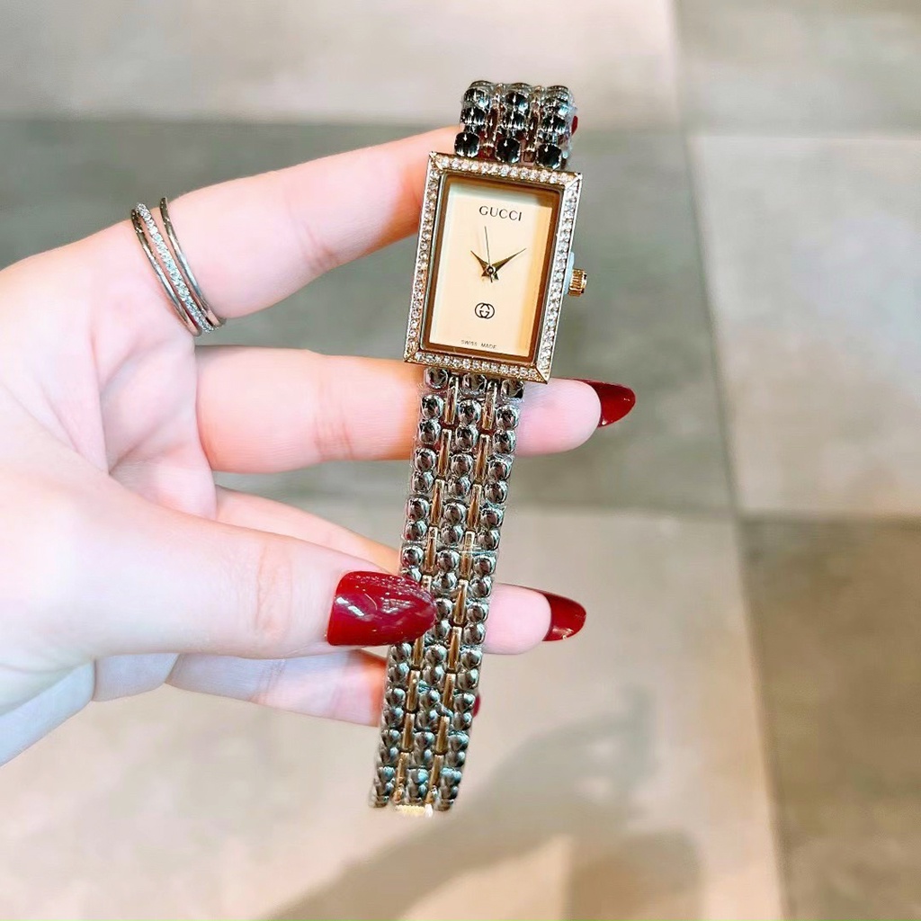 Đồng hồ nữ Gucci mặt chữ nhật dây thép không gỉ sang trọng tinh tế - bảo hành 12 tháng