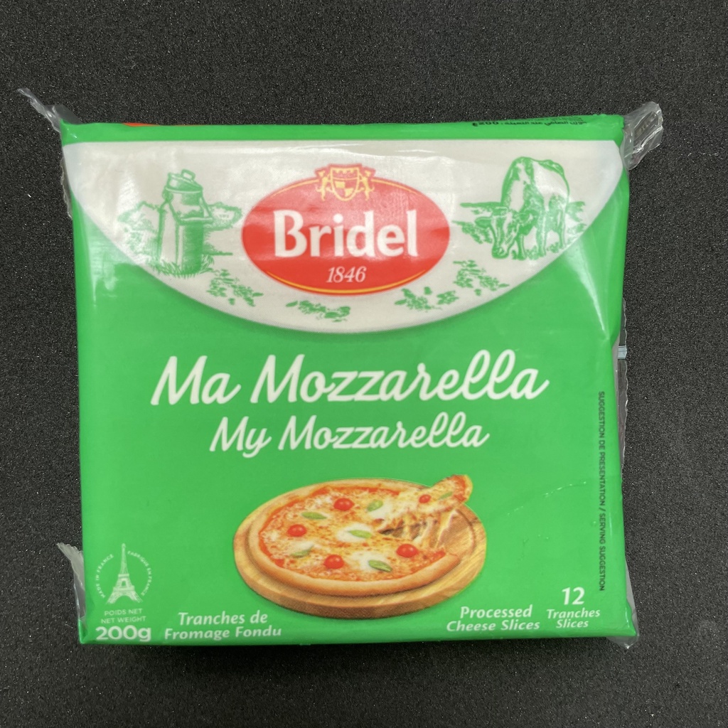 Phô mai lát Mozzarella Bridel 200g nhập khẩu từ Pháp