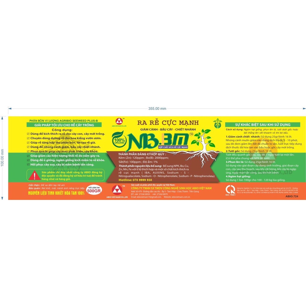 N3M ra rễ cực mạnh hộp 500gam
