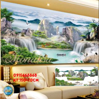 Tranh đính đá đắc tài đắc lộc kt 150*70cm