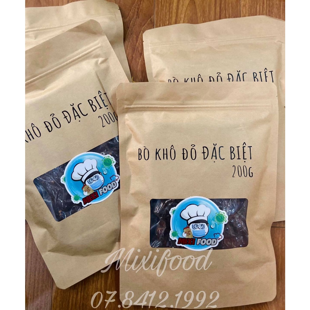 [HN - CHÍNH HÃNG] Bò khô đỏ đặc biệt, MIXIFOOD tuyệt phẩm thịt bò chất lượng cao, túi 200G SIÊU NGON - ĐẬM ĐÀ