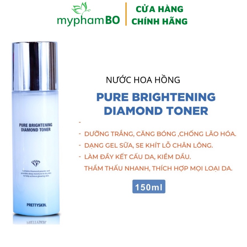 Nước Hoa Hồng Kim Cương Dưỡng Trắng Pretty Skin Pure Brightening Diamond Toner 150ml