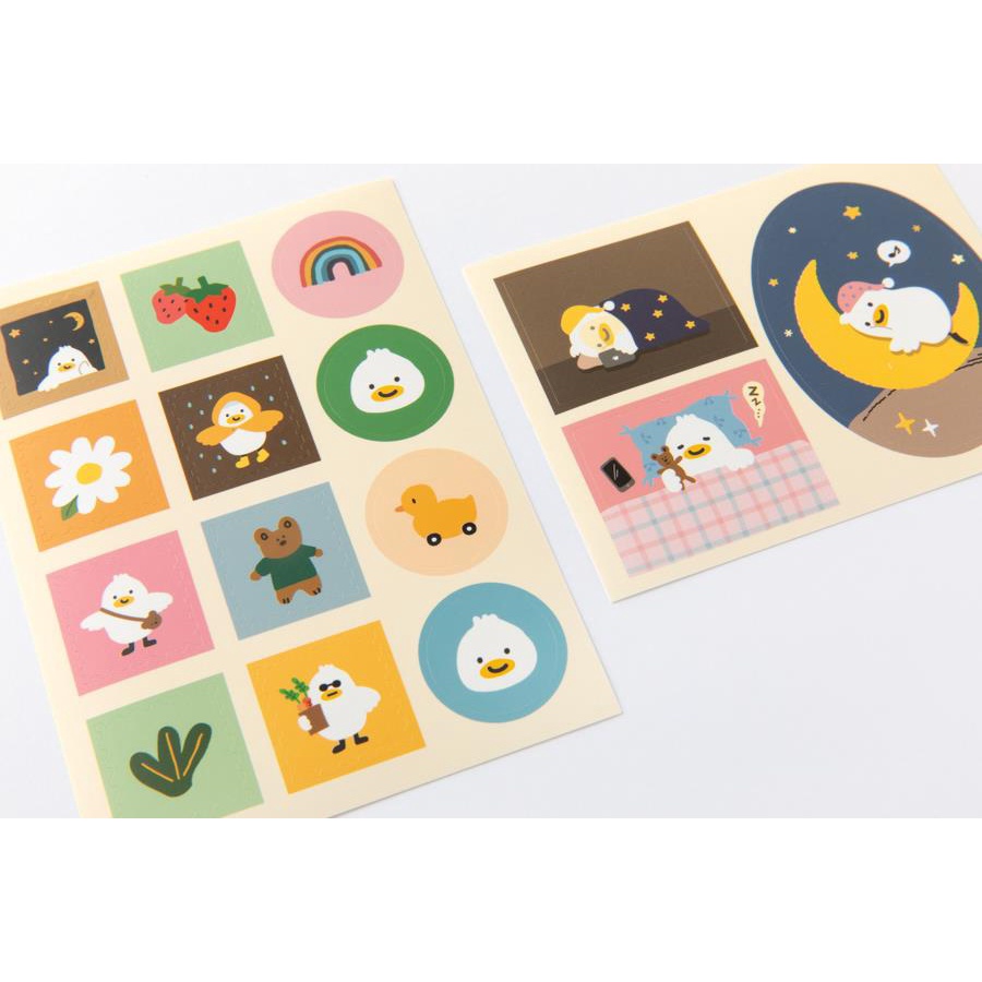 Set 18 Tấm Sticker Size Hình Vuông ARTBOX Hàn Quốc Nhiều Hình Vẽ Mali Xinh Xắn