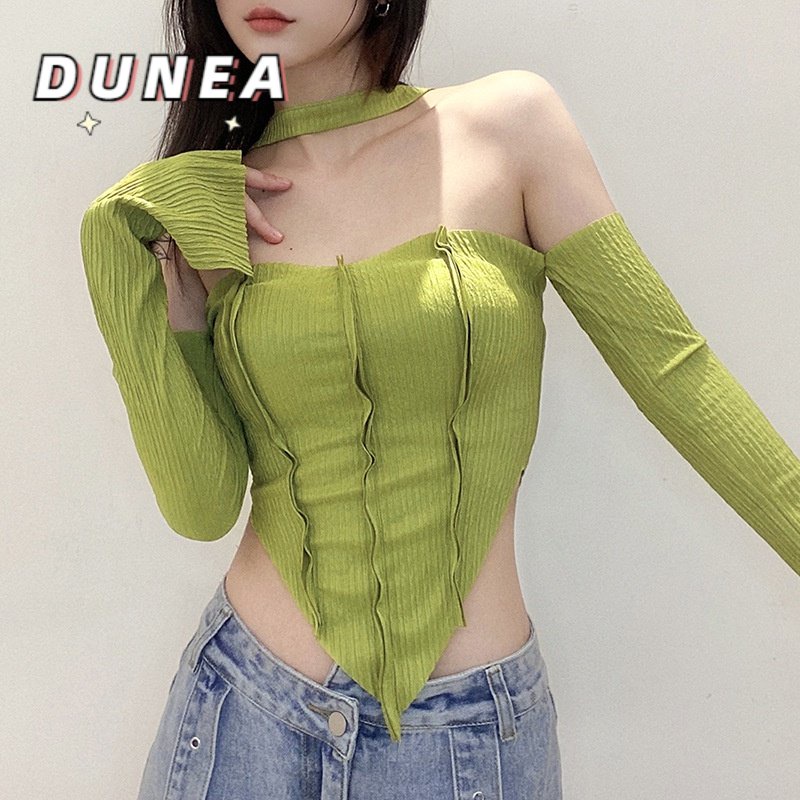 DUNEA Áo nữ không tay thiết kế hở lưng và rốn thời trang