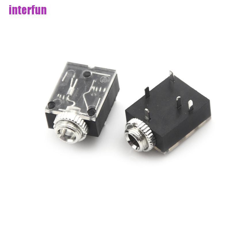 [Interfun1] 5Pcs 5 Pins 3.5Mm Audio Mono Jack Socket Pcb Panel Mount Headphone Parts [Fun]