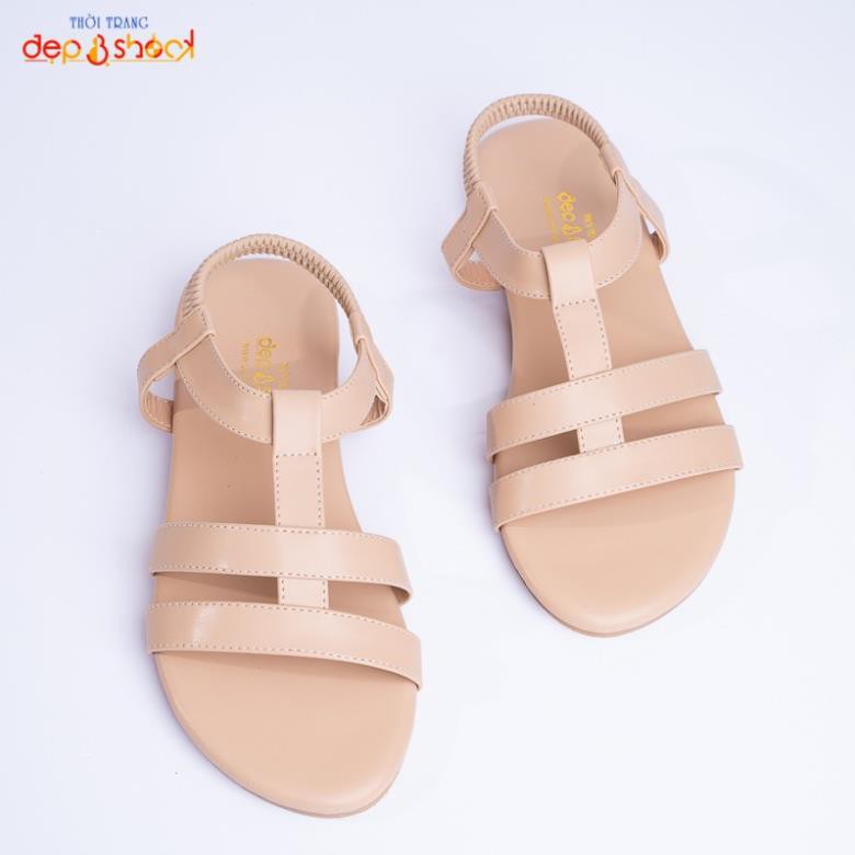 sandal quai ngang hậu thun đế bệt big size Depvashock Ms 355