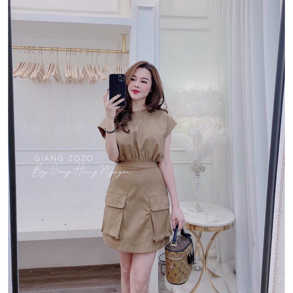 Đầm nữ body túi tay dơi - Váy nữ thun body túi trước