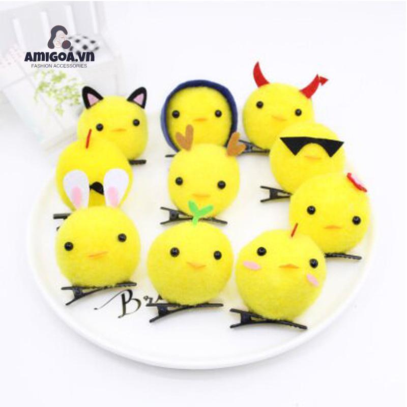 ✨✨ Kẹp Tóc Hình Gà Nhồi Bông Ba Chiều Màu Vàng Nhỏ Nhắn Dễ Thương Dành Cho Trẻ Em