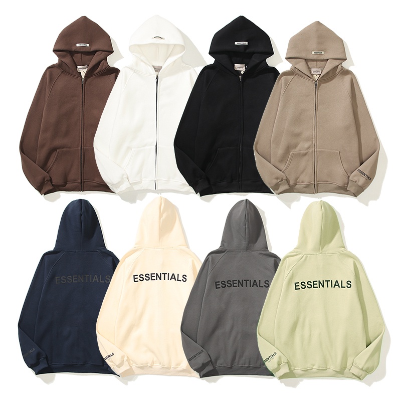 Áo hoodie phối khóa kéo in chữ sau lưng thời trang