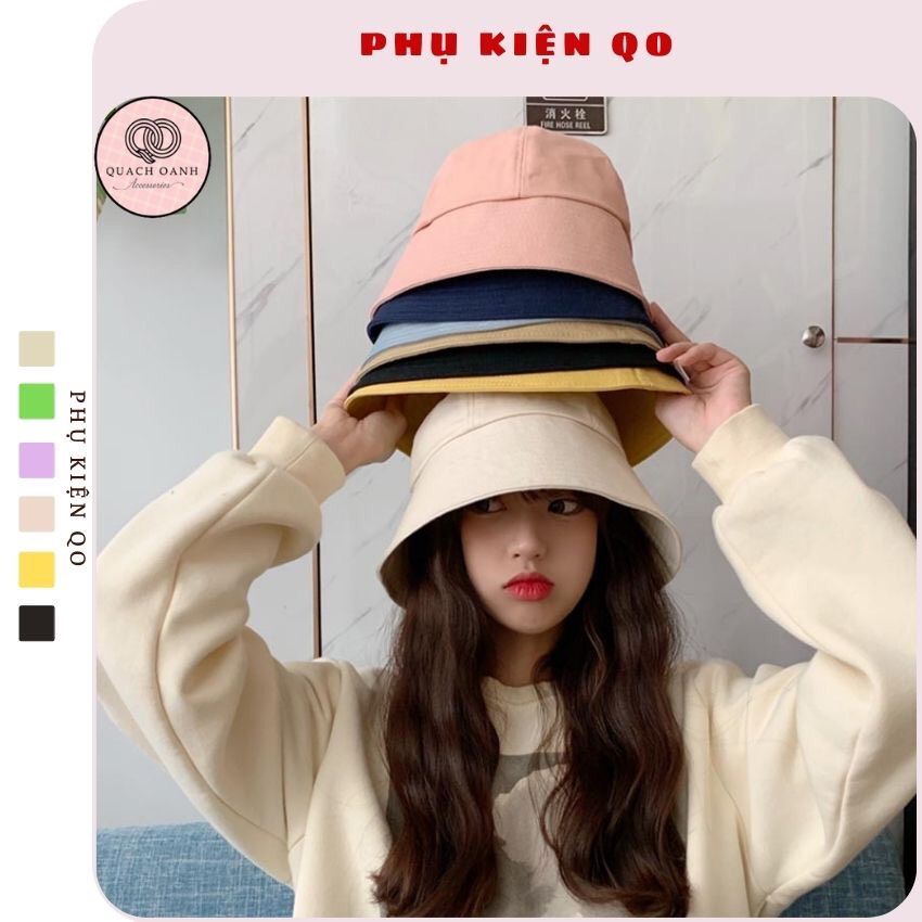 Mũ bucket vành cụp trơn nhiều màu sắc phong cách Hàn Quốc BUK10