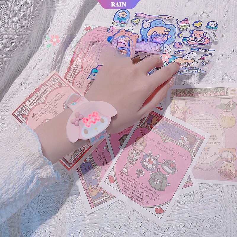 SANRIO Đồng Hồ Đeo Tay Điện Tử Màn Hình LED Kỹ Thuật Số Hình Cinnamoroll My Melody Hello Kitty Pom Pom Purin Sáng Tạo Làm Quà Tặng Cho Trẻ Em