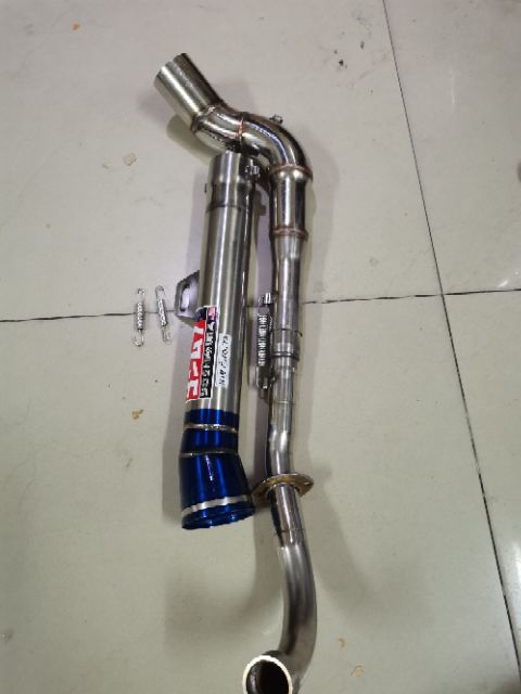 Pô xe máy inox không nỉ full cổ kong 2 khúc cho dream Wave sirius