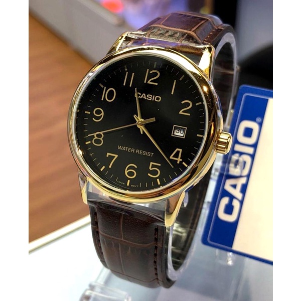 Đồng hồ Casio Nam MTP-V002GL chính hãng dây da chống nước chống nước độ sâu 50m bảo hành quốc tế 12 tháng