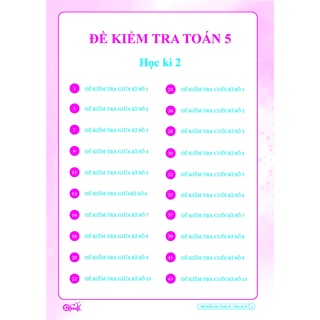 Sách - Đề kiểm tra TOÁN 5 Học Kì 2 (1 cuốn)