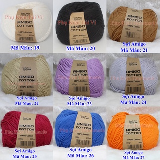 Sợi Amigo 100% Cotton 56k/1c (Màu 1- 36)