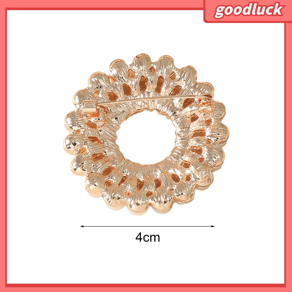 Ghim Cài Áo Hình Tròn Đính Đá Và Ngọc Trai Nhân Tạo Thời Trang Cho Nữ