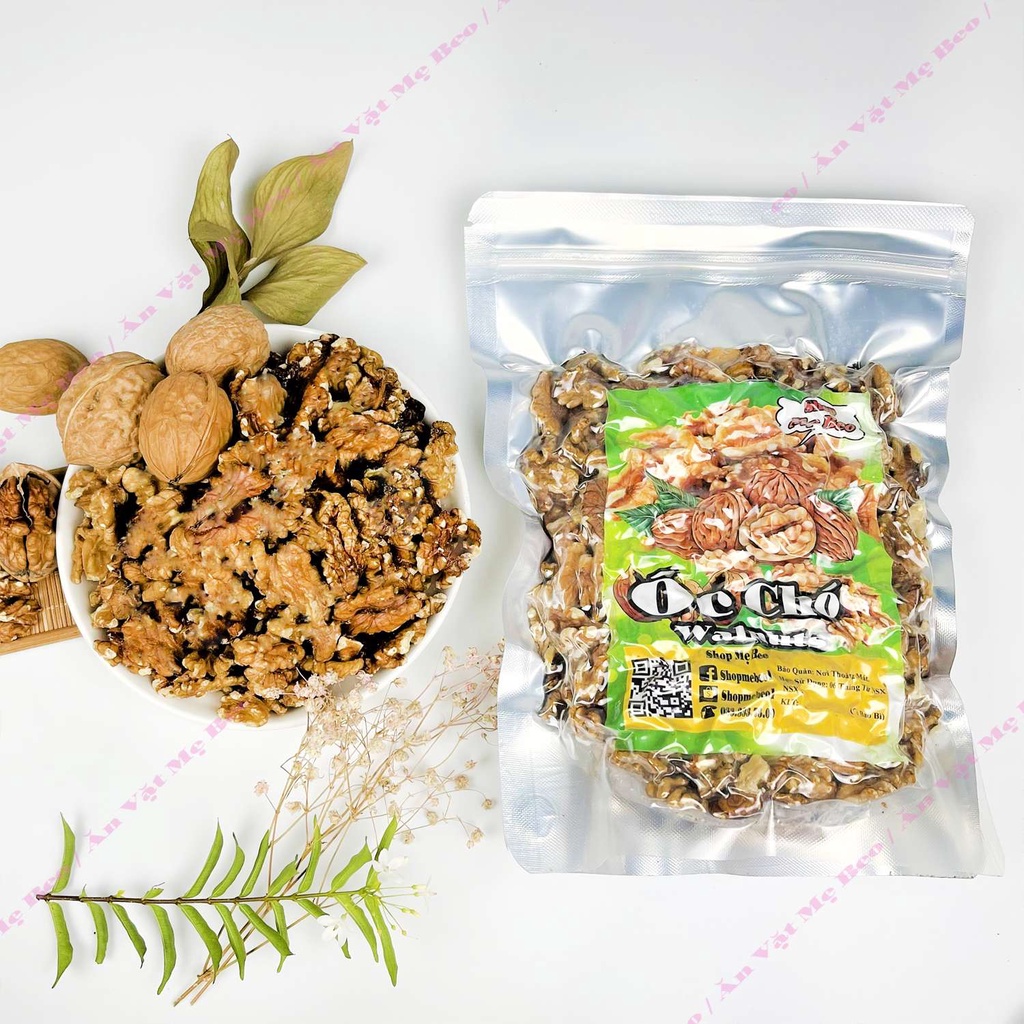 Nhân hạt óc chó Mỹ hữu cơ tươi Sạch vỏ 500g (Ăn Liền Hoặc Chế Biến Tùy Ý)