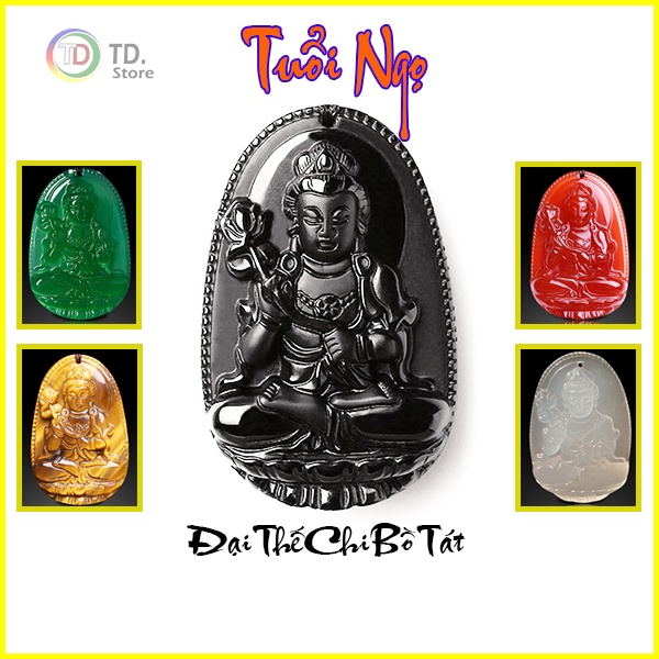 Mặt dây chuyền đá phong thủy Phật Bản Mệnh hộ mệnh cho 12 con giáp - Tặng dây đeo - Mặt dây chuyền bình an TD Store