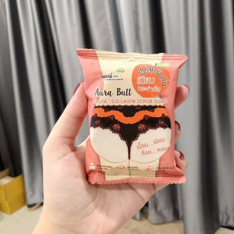 Xà Phòng Soap Nami Aura Butt Gluta - Collagen Scrub Thái Lan giảm thâm mông , nách , mụn siêu trắng [che ten san pham] | BigBuy360 - bigbuy360.vn