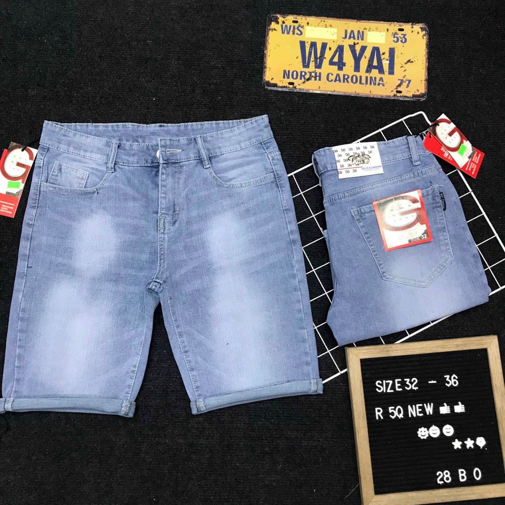 Quần bò jean nam ngắn xanh rách nhẹ nhiều mẫu chất bo giãn vải mềm cao cấp KAYSTORE6