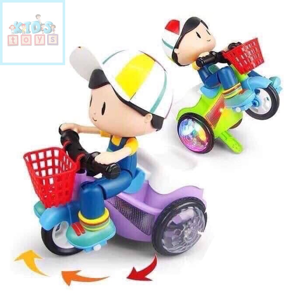 Đồ Chơi Cậu Bé Đạp Xe Shipper Xoay 360 Độ, Chất Liệu Nhựa PVC Cao Cấp, Món Quà Ý Nghĩa Dành Cho Bé