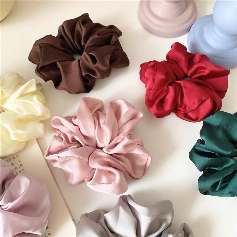 Dây Buộc Tóc Scunchies Các Màu Vintage Ảnh Thật