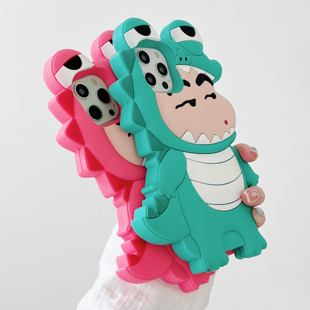 Ốp Điện Thoại Silicon In Hình Cá Sấu 3d Cho iphone 11 12 13 14 15 pro max xr x xs plus max