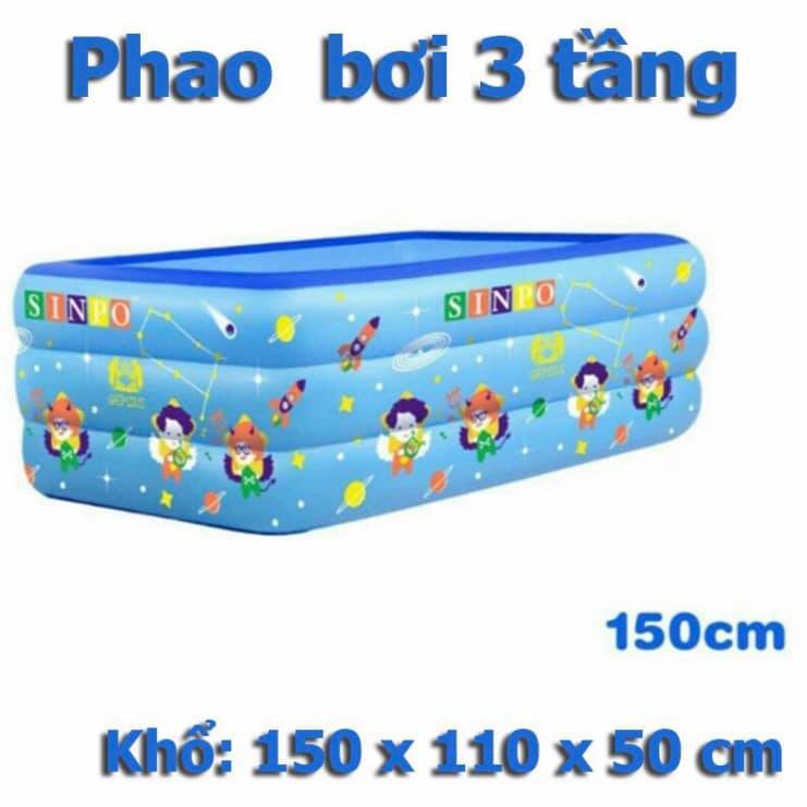 Bể Bơi Phao Bơi Cho Bé 1M2 - 1,3M - 1,8M - 2,1M. BỂ 3 Tầng Hình Chữ Nhật