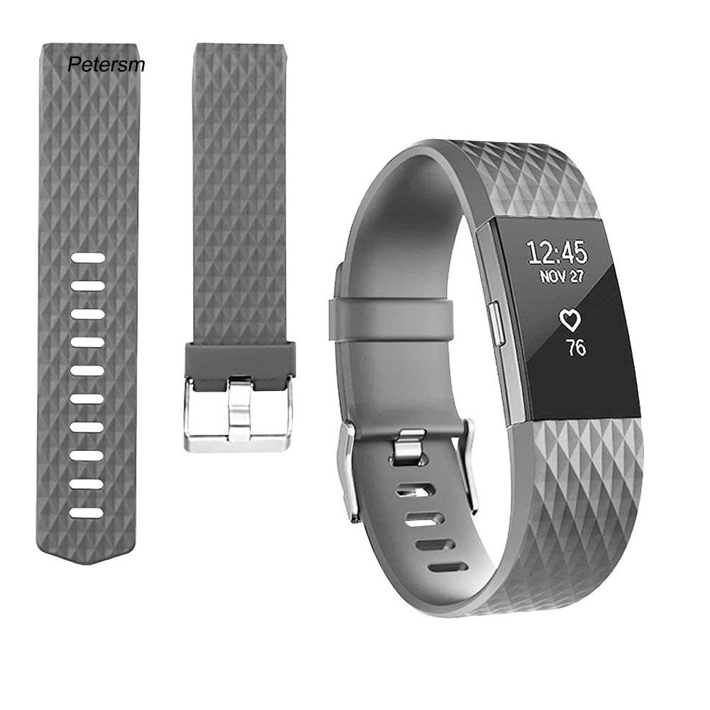 Dây đeo thay thế chất liệu mềm vân kim cương cho Fitbit Charge 2