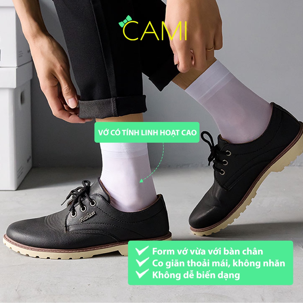 Vớ da siêu mỏng dạng trơn, chất vải mềm mịn, thoáng khí, form vớ chuẩn, hút mồ hôi - Cami - CMPK221